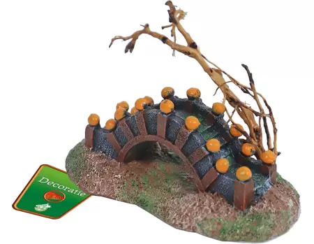 Ornament eiland+brug+boom l13cm