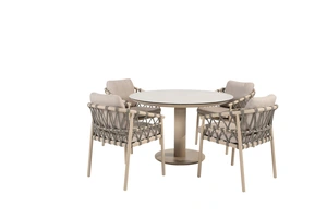 Piacenza dining set - Latte 4p