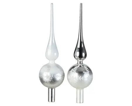 Piek glas d8h31cm a2 wit/zilver - afbeelding 2