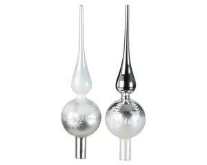 Piek glas d8h31cm a2 wit/zilver - afbeelding 2