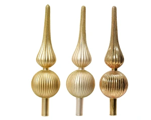 Piek glas d8h31cm goud/parel a3 - afbeelding 2