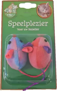 Pluche neon muis 5cm 2 stuks