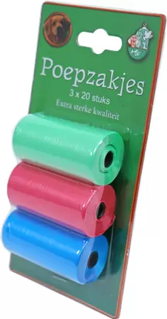 Poepzakjes pastel pak 3 rol a 20