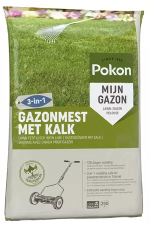 POKON Gazonm+kalk 3-in-1 250m2 - afbeelding 1