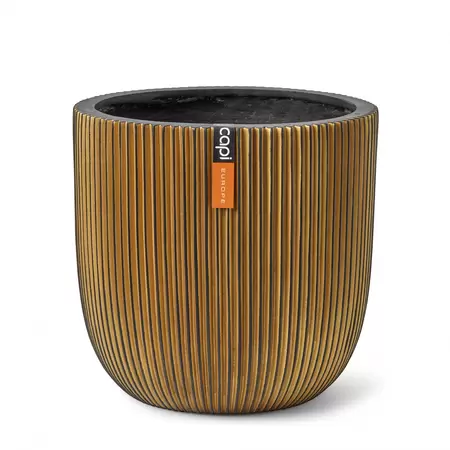 Pot bol Groove 42x41 zwart goud