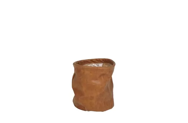 Pot juna kunstleder d17h17cm cognac