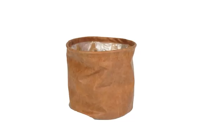 Pot juna kunstleder d19h19cm cognac