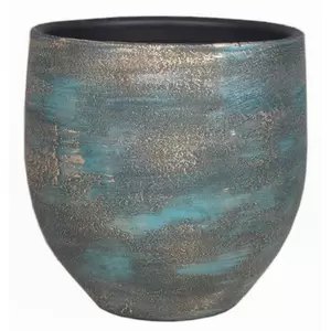 Pot madeira d14h13cm blauw goud