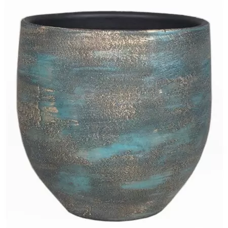 Pot madeira d28h28cm blauw goud