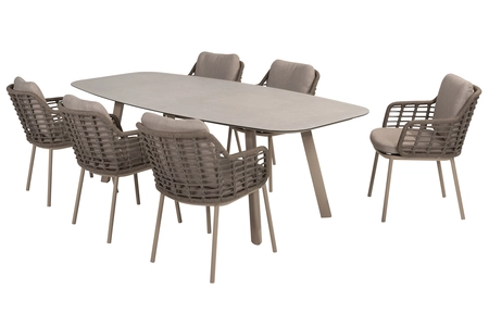 Puglia dining set - Latte 6-persoons