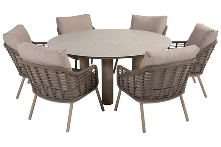 Puglia Low dining set - Latte 5-persoons