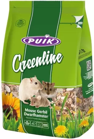 PUIK Greenline muis gerbl dw hamst 800gr