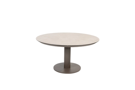 Sarah low dining tafel terre met printed keramiek top 130 cm Ø