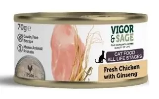 VIGOR & SAGE Cat chicken ginseng 70g