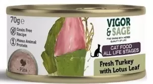 VIGOR & SAGE Cat turkey lotus leaf 70g