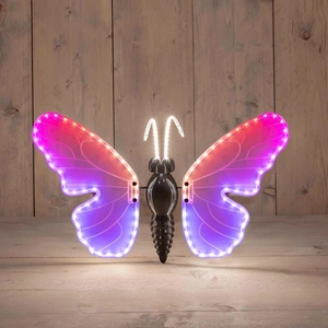 Vlinder led bew.vleugels 40cm rgb