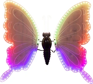 Vlinder led bew.vleugels 60cm rgb - afbeelding 2