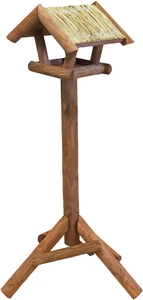 Voederhuis mini stro dak bruin