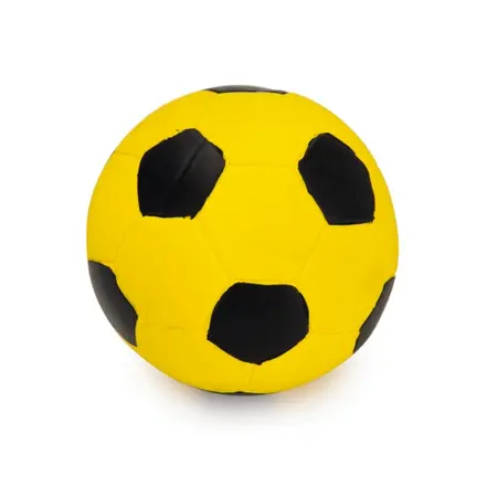 Voetbal latex zwart/geel groot