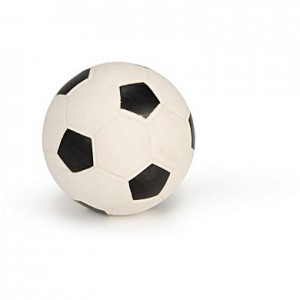 Voetbal latex zwart/wit groot