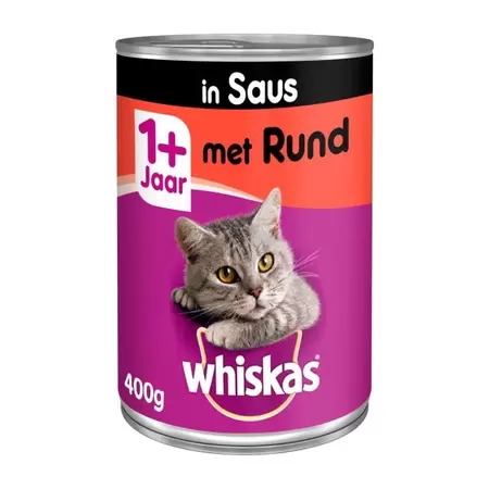 WHISKAS Blik adult saus rund 400g