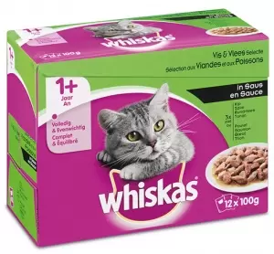 WHISKAS Pouche 12p ad mix saus 100g